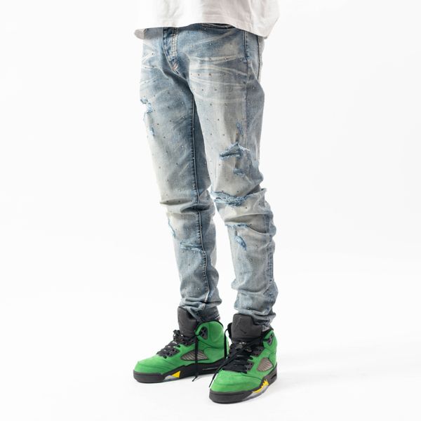 american high street brand amir stretchy ripped washed man pants streetwear slim mens jeans trousers mens clothing, Blue
american high street brand amir stretchy ripped washed man pants streetwear slim mens jeans trousers mens clothing, Blue