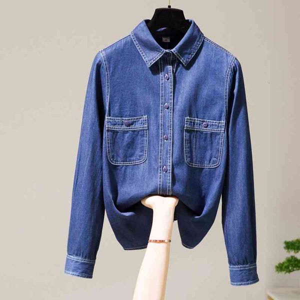 women's jackets 2021 spring arrival denim shirt fashion blue blouse basic cotton plus size wtow, Black;brown
women's jackets 2021 spring arrival denim shirt fashion blue blouse basic cotton plus size wtow, Black;brown