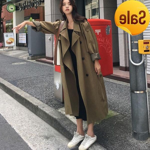 women's trench coats 2021 streetwear coat for women double breasted turn-down collar spring autumn long with belt, Tan;black
women's trench coats 2021 streetwear coat for women double breasted turn-down collar spring autumn long with belt, Tan;black