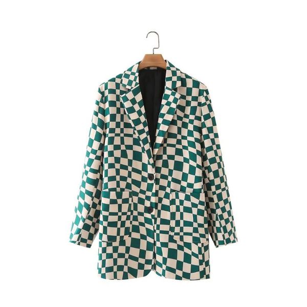 women's suits & blazers junwu autumn green white suit collar irregular plaid print pockets side split long sleeve loose jacket high str, White;black
women's suits & blazers junwu autumn green white suit collar irregular plaid print pockets side split long sleeve loose jacket high str, White;black