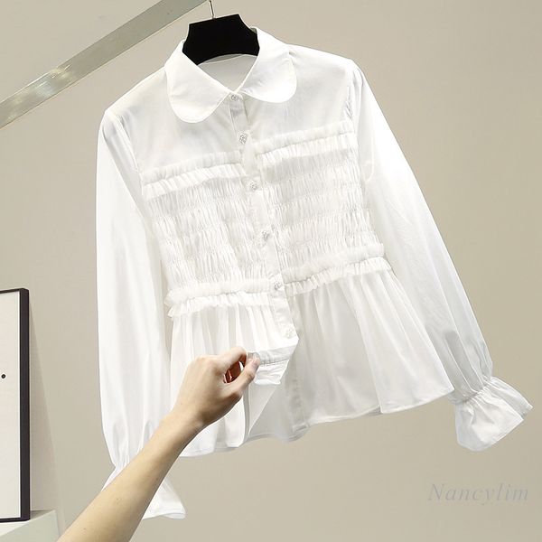 blouses fashion mesh patchwork double-layer pleated elastic waisted shirt woman spring chic ladies white blouse
blouses fashion mesh patchwork double-layer pleated elastic waisted shirt woman spring chic ladies white blouse