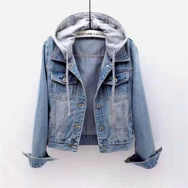 denim women's short 2021 spring and autumn new long sleeve slim hooded jacket, Black;brown
denim women's short 2021 spring and autumn new long sleeve slim hooded jacket, Black;brown