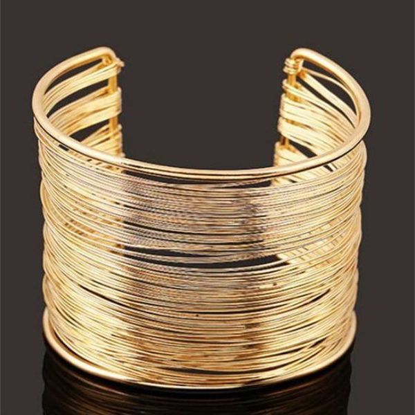 hand catenary fashion jewelry open wire bracelet, Golden;silver