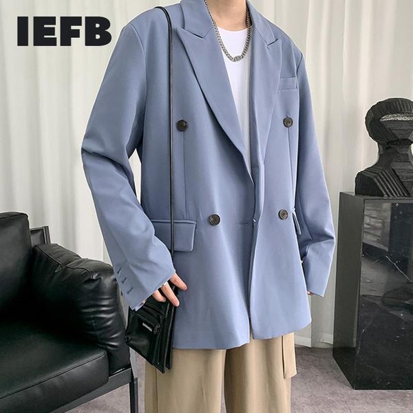 men's suits & blazers iefb blue double breasted suit jacket 2021 casual autumn blazer korean style causal big size coat 9y8358, White;black
men's suits & blazers iefb blue double breasted suit jacket 2021 casual autumn blazer korean style causal big size coat 9y8358, White;black