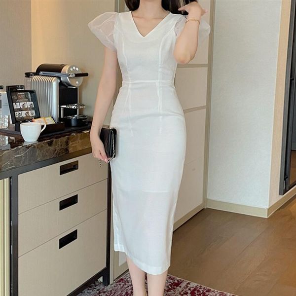 party dresses 2021 summer fashion vestidos women's french v-neck slim high waist bag hip show figure organza puff sleeve midi dress dk9, White;black
party dresses 2021 summer fashion vestidos women's french v-neck slim high waist bag hip show figure organza puff sleeve midi dress dk9, White;black