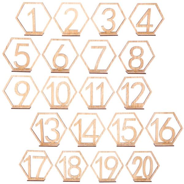 20pcs hexagon 1-20 wooden table numbers with holder base for wedding decoration party
20pcs hexagon 1-20 wooden table numbers with holder base for wedding decoration party