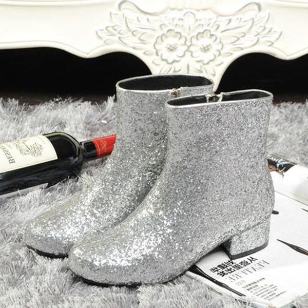 boots autumn winter women ankle square mid heels botines sequined cloth zipper botas femininos fashion casual big size, Black
boots autumn winter women ankle square mid heels botines sequined cloth zipper botas femininos fashion casual big size, Black