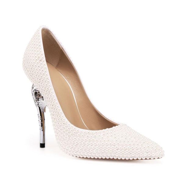 dress shoes leather women high-heeled silver seahorse heel pearl fashion pointed toe shallow handmade wedding pumps for brides, Black
dress shoes leather women high-heeled silver seahorse heel pearl fashion pointed toe shallow handmade wedding pumps for brides, Black