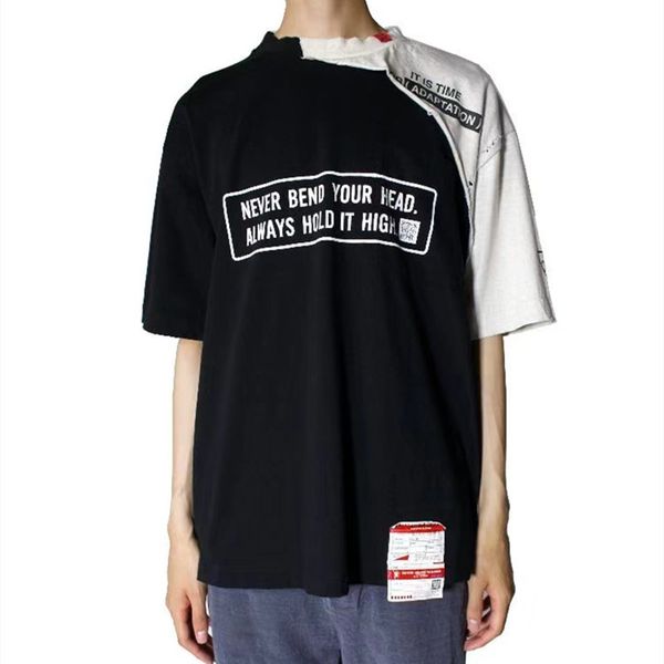 21ss mikara yasuhiro sanhara kangyu patchwork print damage round neck irregular short sleeve t-shirt, White;black
21ss mikara yasuhiro sanhara kangyu patchwork print damage round neck irregular short sleeve t-shirt, White;black