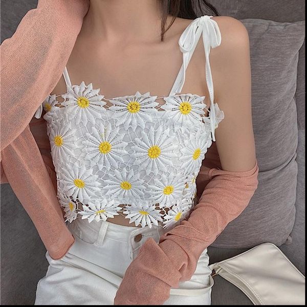women tank crop fashion floral lace summer camis female casual vest sleeveless cool streetwear clothing, White
women tank crop fashion floral lace summer camis female casual vest sleeveless cool streetwear clothing, White