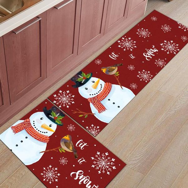 carpets christmas doormat snowman snowflake kitchen mat entrance home decor living room carpet bathroom anti-slip rug
