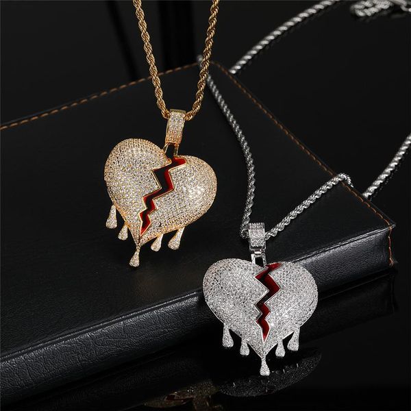 pendant necklaces hip hop iced out full cubic zircon cz drop heart breaking & necklace rope chain for men women charm jewelry, Silver
pendant necklaces hip hop iced out full cubic zircon cz drop heart breaking & necklace rope chain for men women charm jewelry, Silver