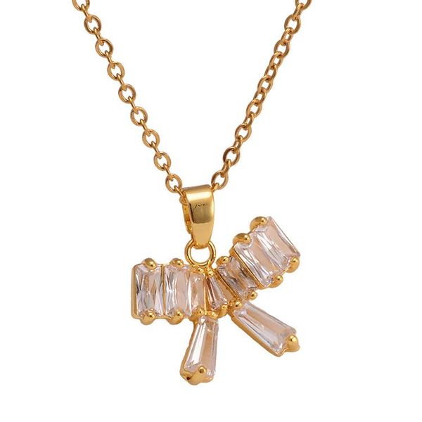 creative style inlaid bowknot pendant necklace women's accessories chains, Silver
creative style inlaid bowknot pendant necklace women's accessories chains, Silver