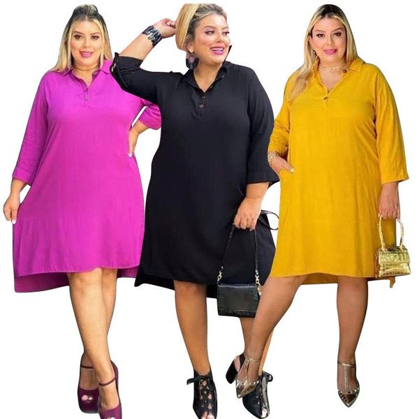 casual dresses 2021 solid color spring summer three quater sleeve bohe y2k party plus size chubby women dress, Black;gray
casual dresses 2021 solid color spring summer three quater sleeve bohe y2k party plus size chubby women dress, Black;gray