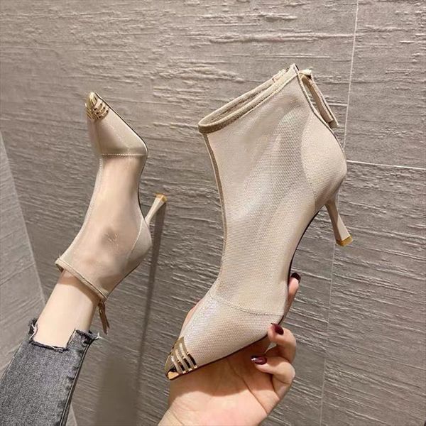 women's sandal cool boots summer style pointed toe stiletto high heels fashion rear zip closure party shoes, Black
women's sandal cool boots summer style pointed toe stiletto high heels fashion rear zip closure party shoes, Black