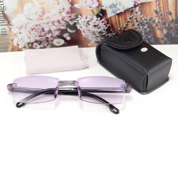 sunglasses folding anti-blue reading glasses purple rimless ultra light comfortable for the elderly, White;black
sunglasses folding anti-blue reading glasses purple rimless ultra light comfortable for the elderly, White;black