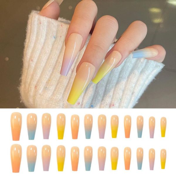 false nails 24pcs/box long coffin with four-color gradient design detachable wearable ballerina nail patch full cover tips, Red;gold
false nails 24pcs/box long coffin with four-color gradient design detachable wearable ballerina nail patch full cover tips, Red;gold