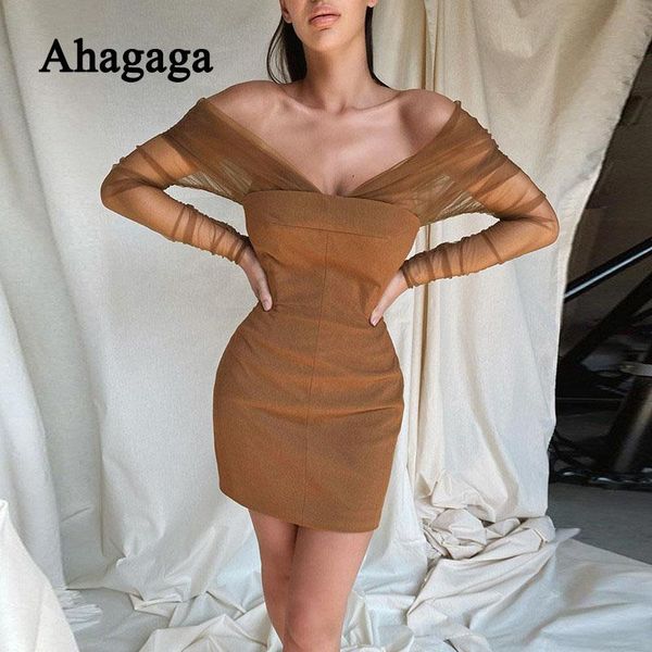 ahagaga mini dress women fashion patchwork long mesh sleeve v-neck ladies gown clubwear skinny bodycon female dresses robes casual, Black;gray
ahagaga mini dress women fashion patchwork long mesh sleeve v-neck ladies gown clubwear skinny bodycon female dresses robes casual, Black;gray