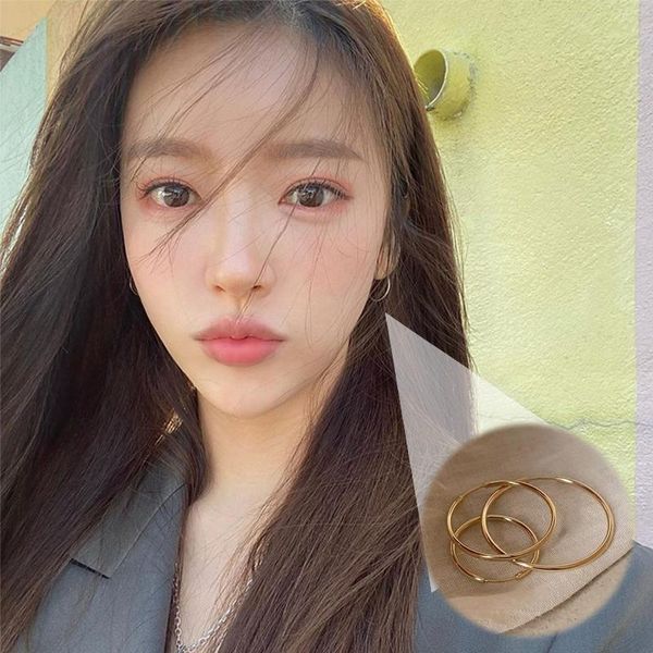 hoop & huggie korean version simple smooth thin earrings women temperament party 14k gold plating jewelry gift, Golden;silver
hoop & huggie korean version simple smooth thin earrings women temperament party 14k gold plating jewelry gift, Golden;silver