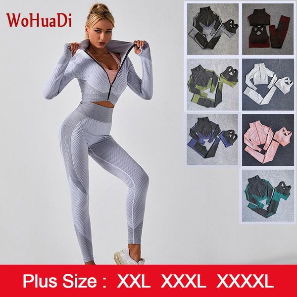 3pcs women's clothing set yoga sets female sport gym wear fitness long sleeve shirt+bra+leggings plus size xxl/3xl/4xl outfit
3pcs women's clothing set yoga sets female sport gym wear fitness long sleeve shirt+bra+leggings plus size xxl/3xl/4xl outfit