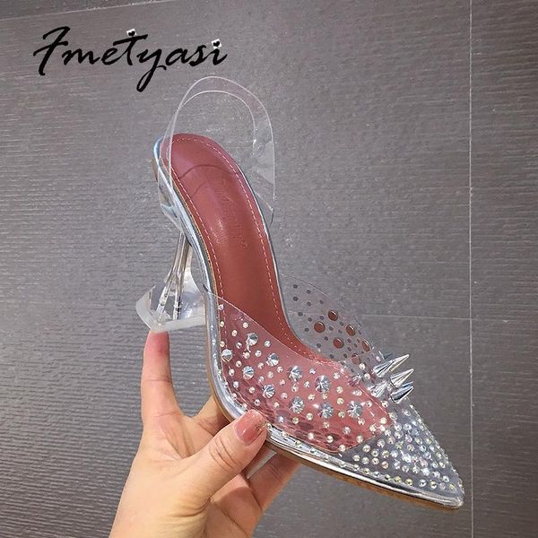 sandals women heel sandal transparent pumps rhinestone crystal street style non slip summer pointed toe casual high heels, Black
sandals women heel sandal transparent pumps rhinestone crystal street style non slip summer pointed toe casual high heels, Black