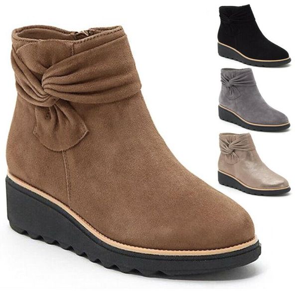 womens bow zip up wedge snow boots winter warm ladies soft non-slip comfy shoes, Black
womens bow zip up wedge snow boots winter warm ladies soft non-slip comfy shoes, Black