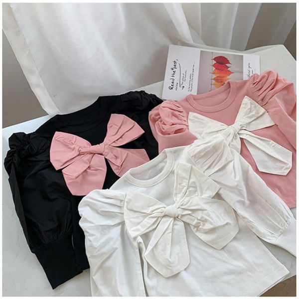2021 spring new korean style big bowknots baby girls puff sleeve shirts children cute blouses, White;black
2021 spring new korean style big bowknots baby girls puff sleeve shirts children cute blouses, White;black