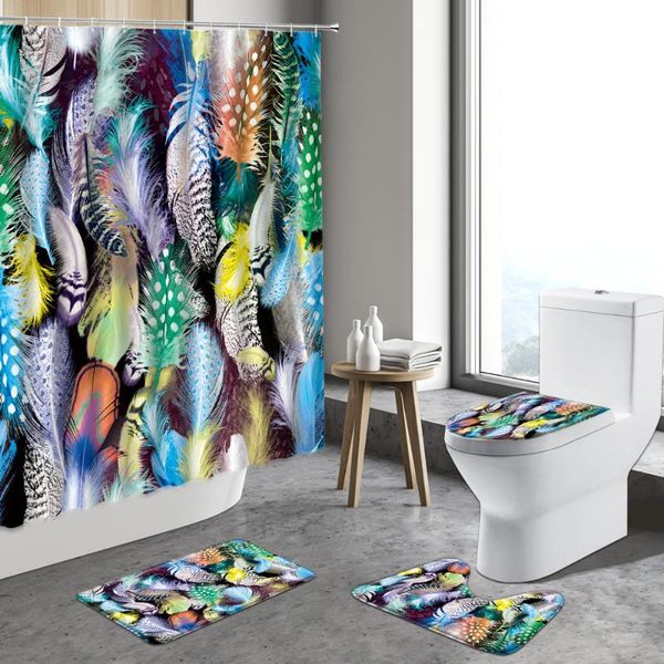 shower curtains creative colorful animal feather curtain peacocks flower art decor bathroom set non-slip rug toilet lid bath mats
shower curtains creative colorful animal feather curtain peacocks flower art decor bathroom set non-slip rug toilet lid bath mats
