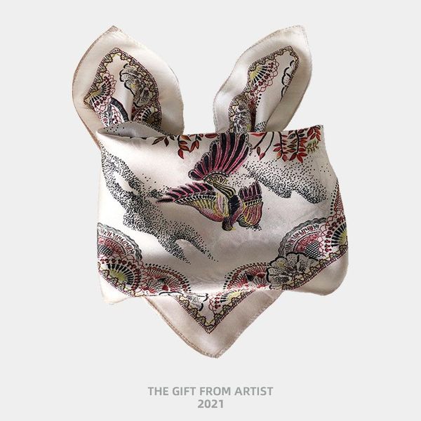 scarves 100% silk scarf women fashion ethnic tribal style tree flower kerchief small bandana turban 53*53cm, Blue;gray 
scarves 100% silk scarf women fashion ethnic tribal style tree flower kerchief small bandana turban 53*53cm, Blue;gray