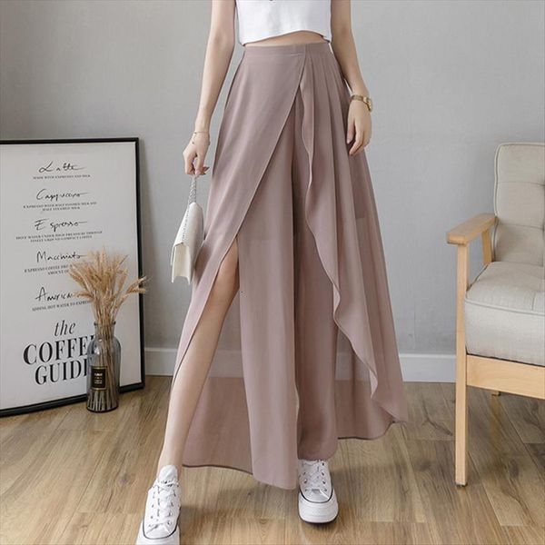 korean fashion elegant split womens pants ruffle summer chiffon wide leg high waist pleated trousers suits for, Black;white
korean fashion elegant split womens pants ruffle summer chiffon wide leg high waist pleated trousers suits for, Black;white