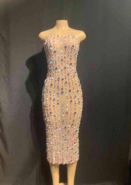 dress nude strapless shining beading bodycon dress dj club party dancer costume, Black;gray
dress nude strapless shining beading bodycon dress dj club party dancer costume, Black;gray