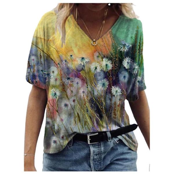 women's t-shirt creativity 3d dandelion print women t shirts 3xl big size casual short sleeve loose oversized ladies floral tee summer, White
women's t-shirt creativity 3d dandelion print women t shirts 3xl big size casual short sleeve loose oversized ladies floral tee summer, White