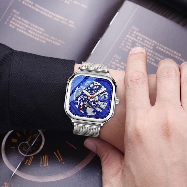 wristwatches chenxi square mechanical watch men's business waterproof luminous automatic luxury steel band hollow wa211, Slivery;brown
wristwatches chenxi square mechanical watch men's business waterproof luminous automatic luxury steel band hollow wa211, Slivery;brown