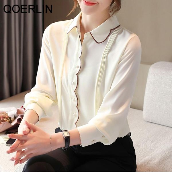 qoerlin women's blouses 2021 long sleeve turn-down wave-cut pleated single-breasted elegant shirts plus size chiffon blusa &, White
qoerlin women's blouses 2021 long sleeve turn-down wave-cut pleated single-breasted elegant shirts plus size chiffon blusa &, White