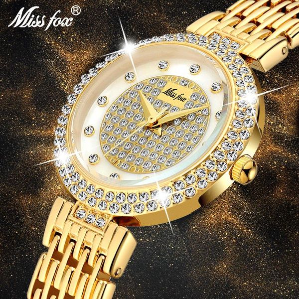 wristwatches missfox women's watches fashion full lab diamond gold wristwatch bling casual ladies quartz watch clock, Slivery;brown
wristwatches missfox women's watches fashion full lab diamond gold wristwatch bling casual ladies quartz watch clock, Slivery;brown
