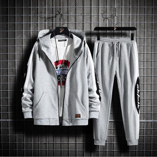 men two piece set autumn spring hooded casual men's tracksuit fashion sportswear running suit jacket+sweatpants tracksuits, Gray
men two piece set autumn spring hooded casual men's tracksuit fashion sportswear running suit jacket+sweatpants tracksuits, Gray