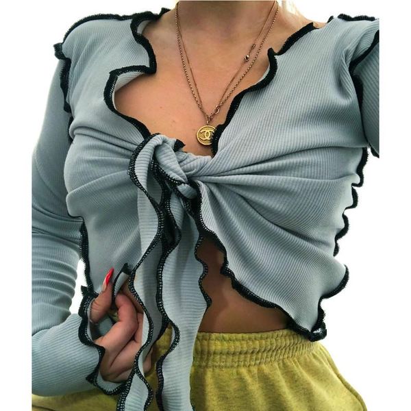 summer women's deep v-neck lace-up cropped 2021 fashion ladies casual street club long-sleeved ruffle t-shirt s-l, White
summer women's deep v-neck lace-up cropped 2021 fashion ladies casual street club long-sleeved ruffle t-shirt s-l, White