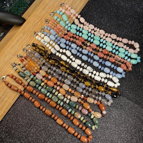 chains natural stone necklace abacus-shaped 5x8mm plus cylindrical 10x14mm semi-precious beads diy, Silver
chains natural stone necklace abacus-shaped 5x8mm plus cylindrical 10x14mm semi-precious beads diy, Silver