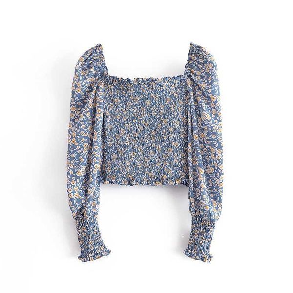 women's blouses & shirts vintage blue floral print crop shirt women square neck elastic ruched body slim fit blouse 0b2m, White
women's blouses & shirts vintage blue floral print crop shirt women square neck elastic ruched body slim fit blouse 0b2m, White