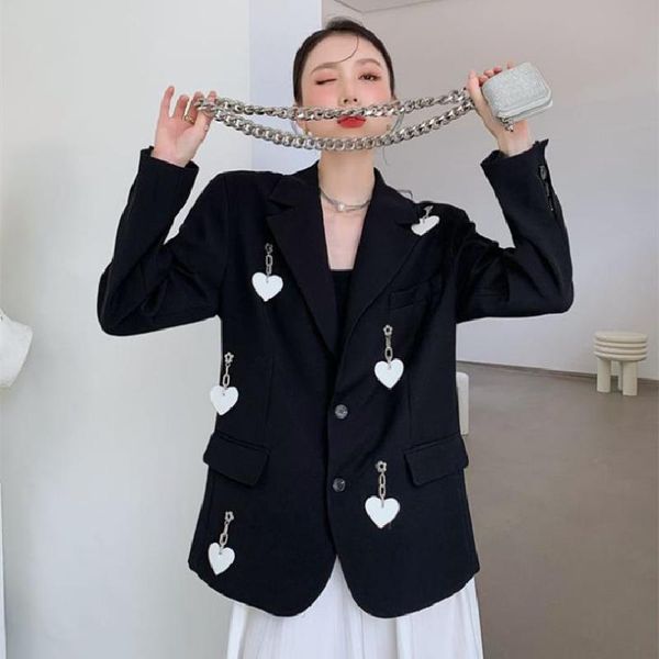 women's suits & blazers single breasted 2021 fashion women solid blazer coat notched ladies wear suit long sleeve pockets female outerw, White;black
women's suits & blazers single breasted 2021 fashion women solid blazer coat notched ladies wear suit long sleeve pockets female outerw, White;black