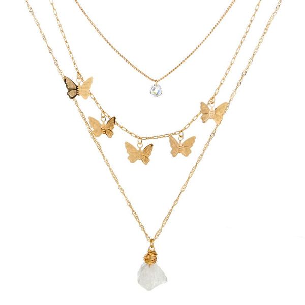 chains euro trendy multi layers butterfly tassel necklace women natural stone pendant choker all match fashion jewelry gift, Silver
chains euro trendy multi layers butterfly tassel necklace women natural stone pendant choker all match fashion jewelry gift, Silver