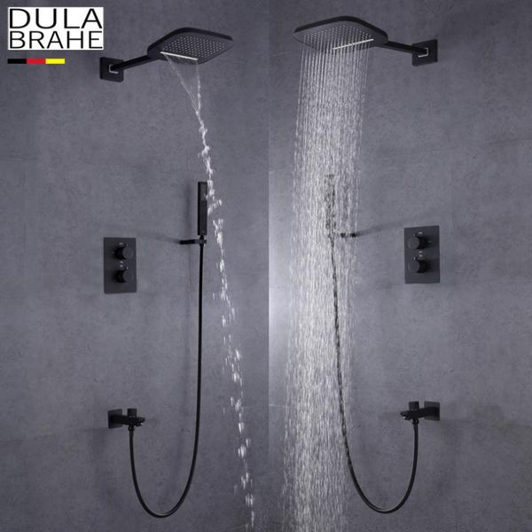 dulabrahe waterfall bathroom shower mixer faucet set wall mounted rain bath shower head tap black / silver
dulabrahe waterfall bathroom shower mixer faucet set wall mounted rain bath shower head tap black / silver