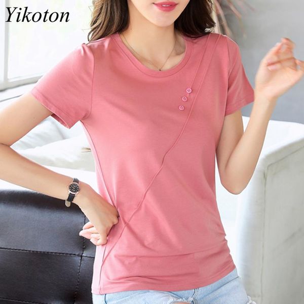 women's t-shirt women 100% cotton t-shirts work ladies o-neck t shirt pink black white shirts buttons short sleeve female slim plus siz
women's t-shirt women 100% cotton t-shirts work ladies o-neck t shirt pink black white shirts buttons short sleeve female slim plus siz