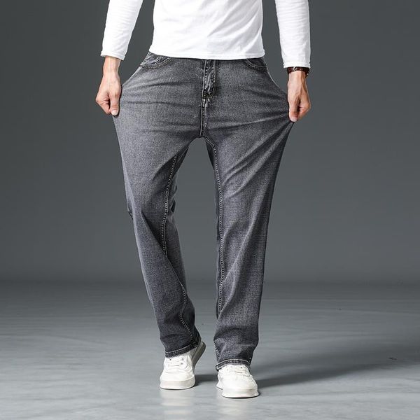 men's jeans 2021 autumn smoky gray straight-leg classic style business casual stretch loose denim pants male plus size 42 44, Blue
men's jeans 2021 autumn smoky gray straight-leg classic style business casual stretch loose denim pants male plus size 42 44, Blue