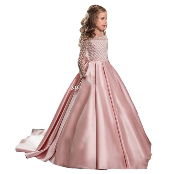 girl's dresses long sleeves wedding dress for kids pink satin ball gown flowergirl court train princess little bride with pockets, Red;yellow
girl's dresses long sleeves wedding dress for kids pink satin ball gown flowergirl court train princess little bride with pockets, Red;yellow