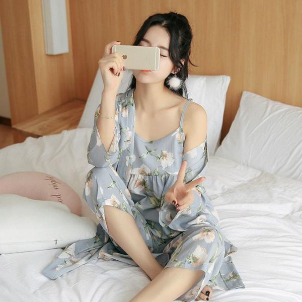 women pajamas sling soft 3 pieces sets sleepwear female flower print long sleeves breathable robe homewear outfit ethnic clothing, Red
women pajamas sling soft 3 pieces sets sleepwear female flower print long sleeves breathable robe homewear outfit ethnic clothing, Red