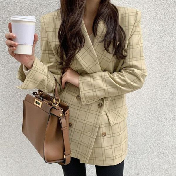 korean fashion checked blazer 2021 autumn fall womens casual streetwear plaid jacket coat office lady work wear double breatsed women's, White;black
korean fashion checked blazer 2021 autumn fall womens casual streetwear plaid jacket coat office lady work wear double breatsed women's, White;black