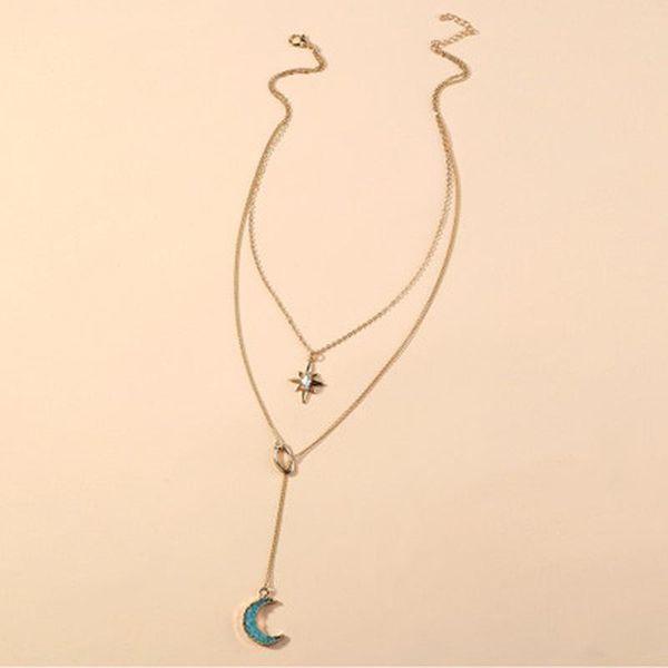 pendant necklaces xingge unique design blue color stone sun moon for women linked chain toggle clasp circle layered jewelry, Silver
pendant necklaces xingge unique design blue color stone sun moon for women linked chain toggle clasp circle layered jewelry, Silver
