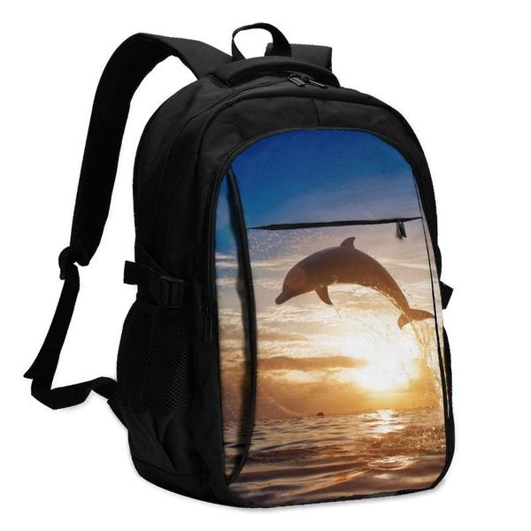 backpack usb charging lapwomen's school dolphin leaping jumping from shining sunset sea water surface bagpack
backpack usb charging lapwomen's school dolphin leaping jumping from shining sunset sea water surface bagpack