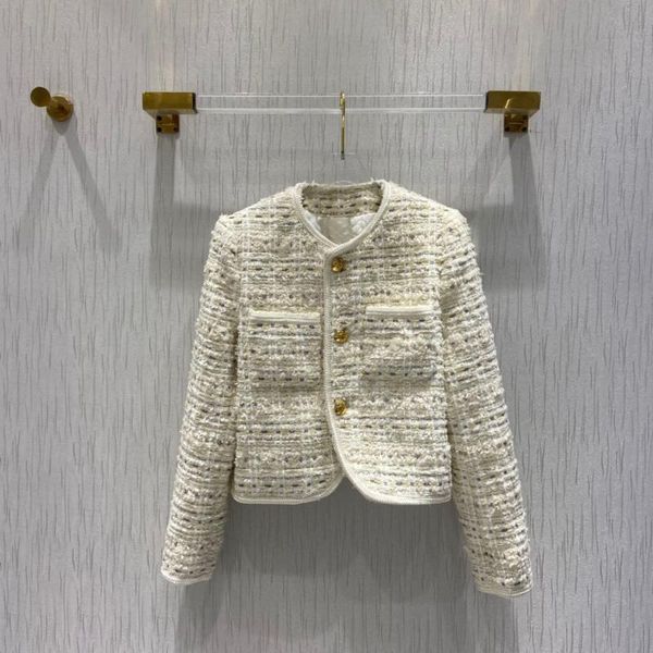 women's suits & blazers 2021 autumn runway wool mohair tweed short elegant beige gold buttons o-neck blazer, White;black
women's suits & blazers 2021 autumn runway wool mohair tweed short elegant beige gold buttons o-neck blazer, White;black
